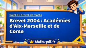 Sujet du brevet de maths 2004 : Académies d’Aix-Marseille et de Corse