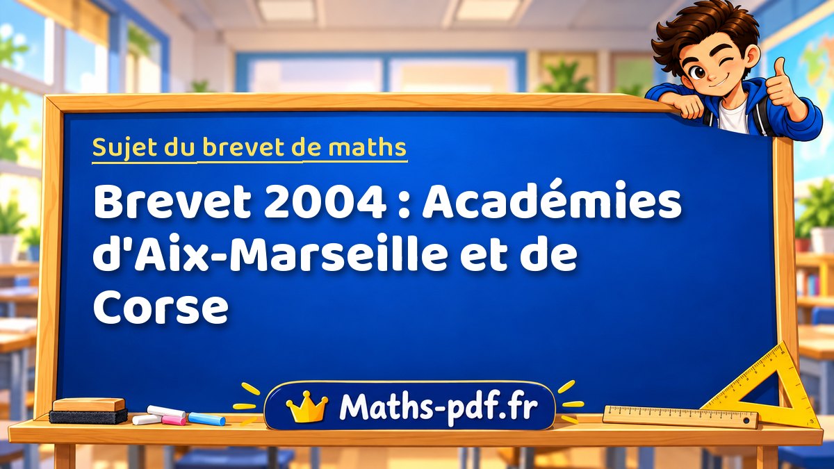 Sujet de maths – Brevet 2004 : Académies d'Aix-Marseille et de Corse – Maths-pdf.fr