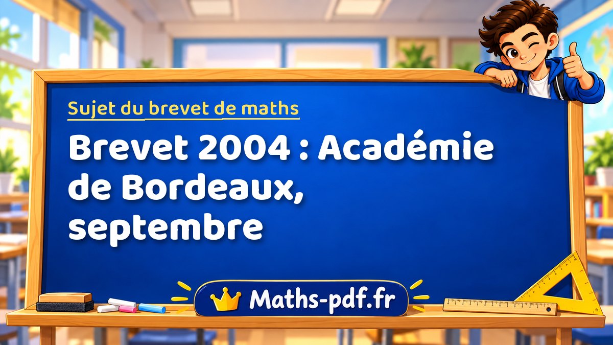 Sujet de maths – Brevet 2004 : Académie de Bordeaux, septembre – Maths-pdf.fr