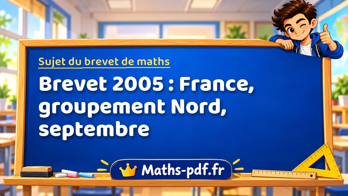Sujet de maths – Brevet 2005 : France, groupement Nord, septembre – Maths-pdf.fr