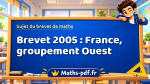 Sujet du brevet de maths 2005 : France, groupement Ouest