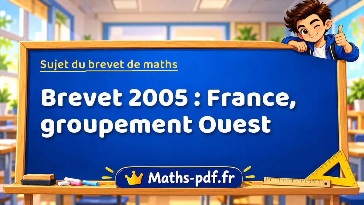 Sujet de maths – Brevet 2005 : France, groupement Ouest – Maths-pdf.fr