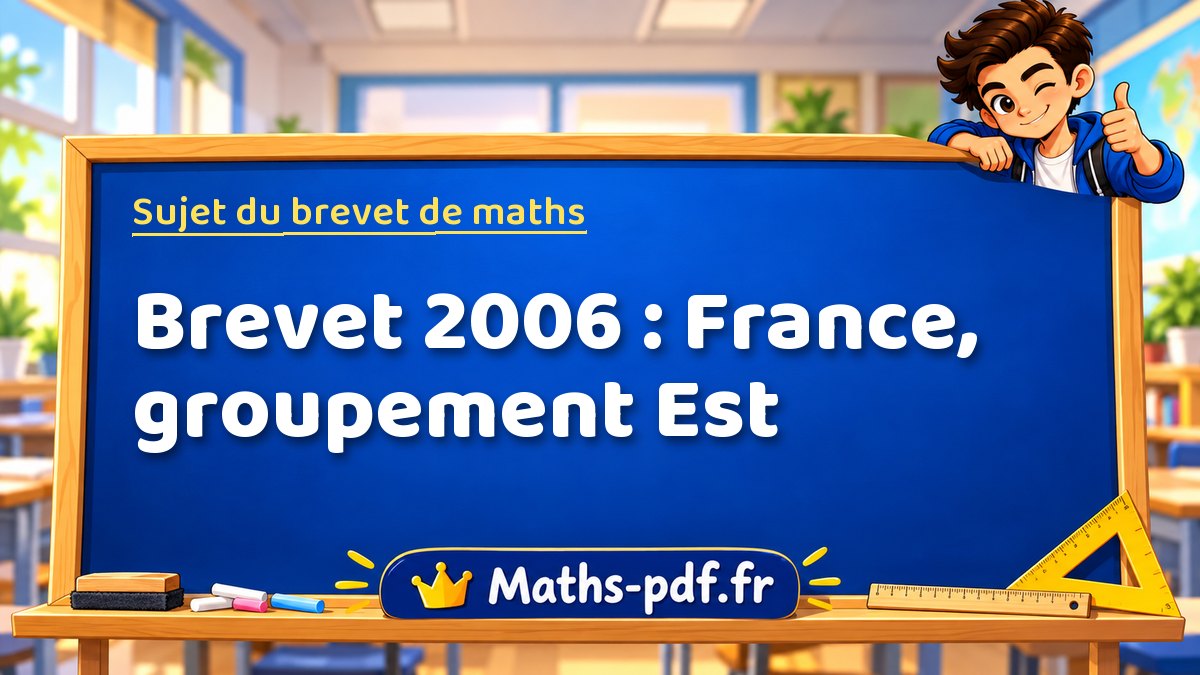 Sujet de maths – Brevet 2006 : France, groupement Est – Maths-pdf.fr