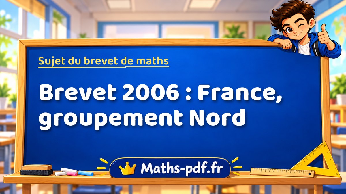 Sujet de maths – Brevet 2006 : France, groupement Nord – Maths-pdf.fr