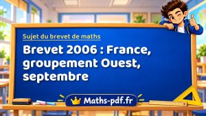 Sujet du brevet de maths 2006 : France, groupement Ouest, septembre