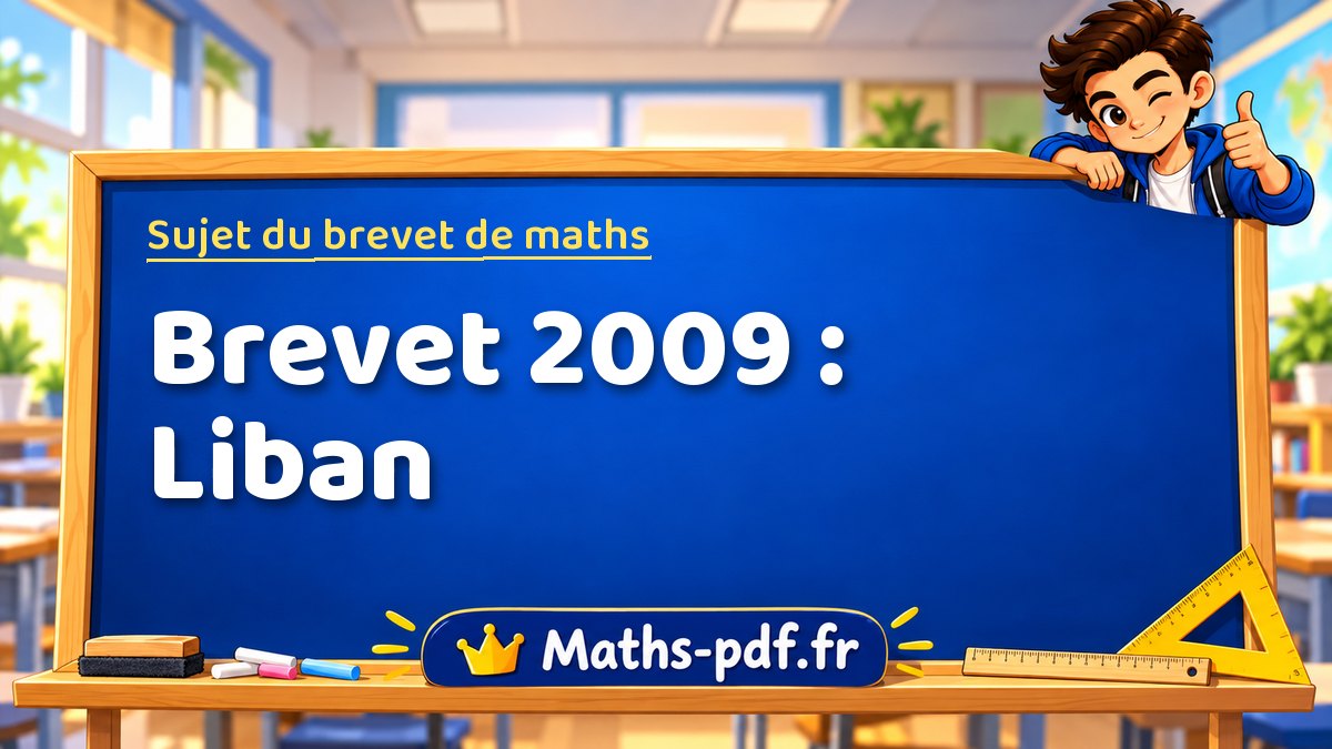 Sujet de maths – Brevet 2009 : Liban – Maths-pdf.fr