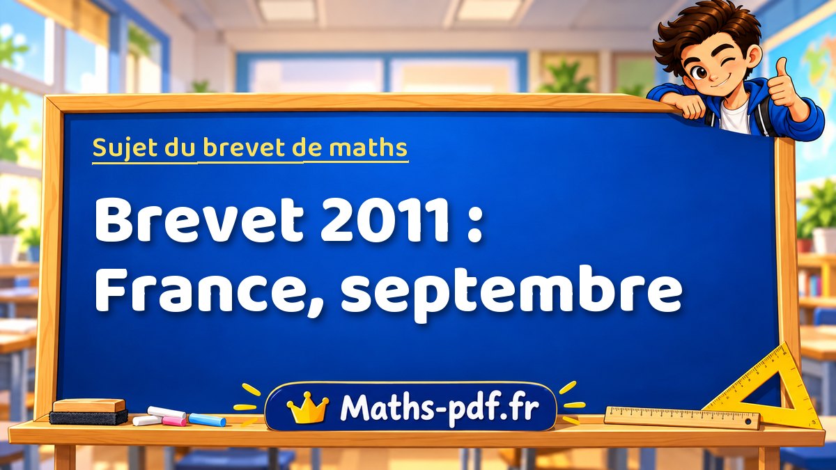 Sujet de maths – Brevet 2011 : France, septembre – Maths-pdf.fr