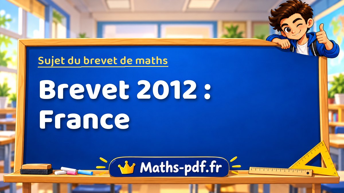 Sujet de maths – Brevet 2012 : France – Maths-pdf.fr