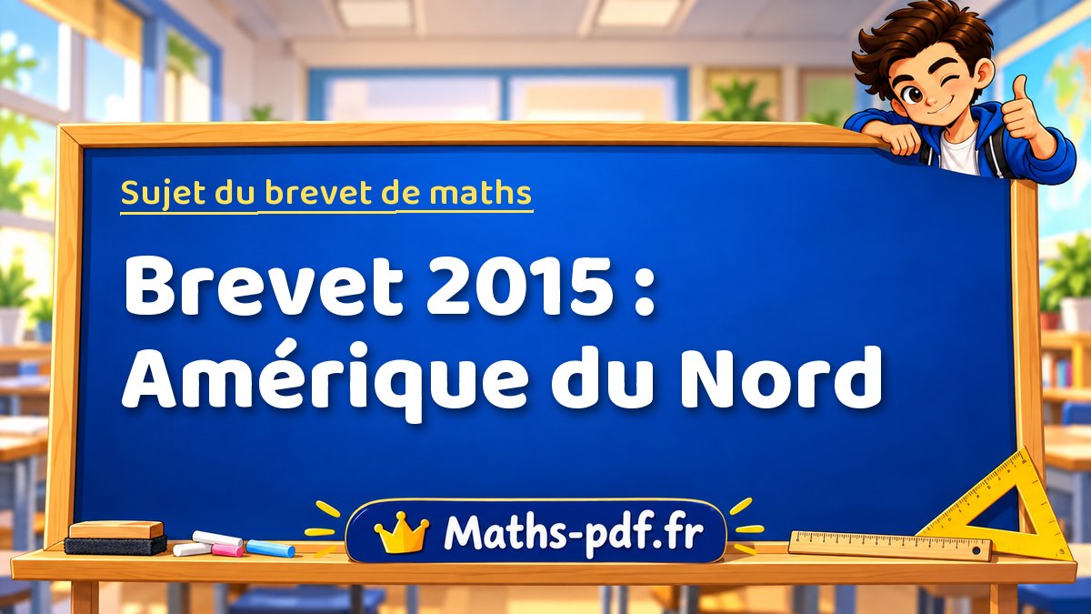 Sujet de maths – Brevet 2015 : Amérique du Nord – Maths-pdf.fr