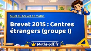 Sujet du brevet de maths 2015 : Centres étrangers (groupe I)