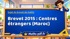 Sujet du brevet de maths 2015 : Centres étrangers (Maroc)