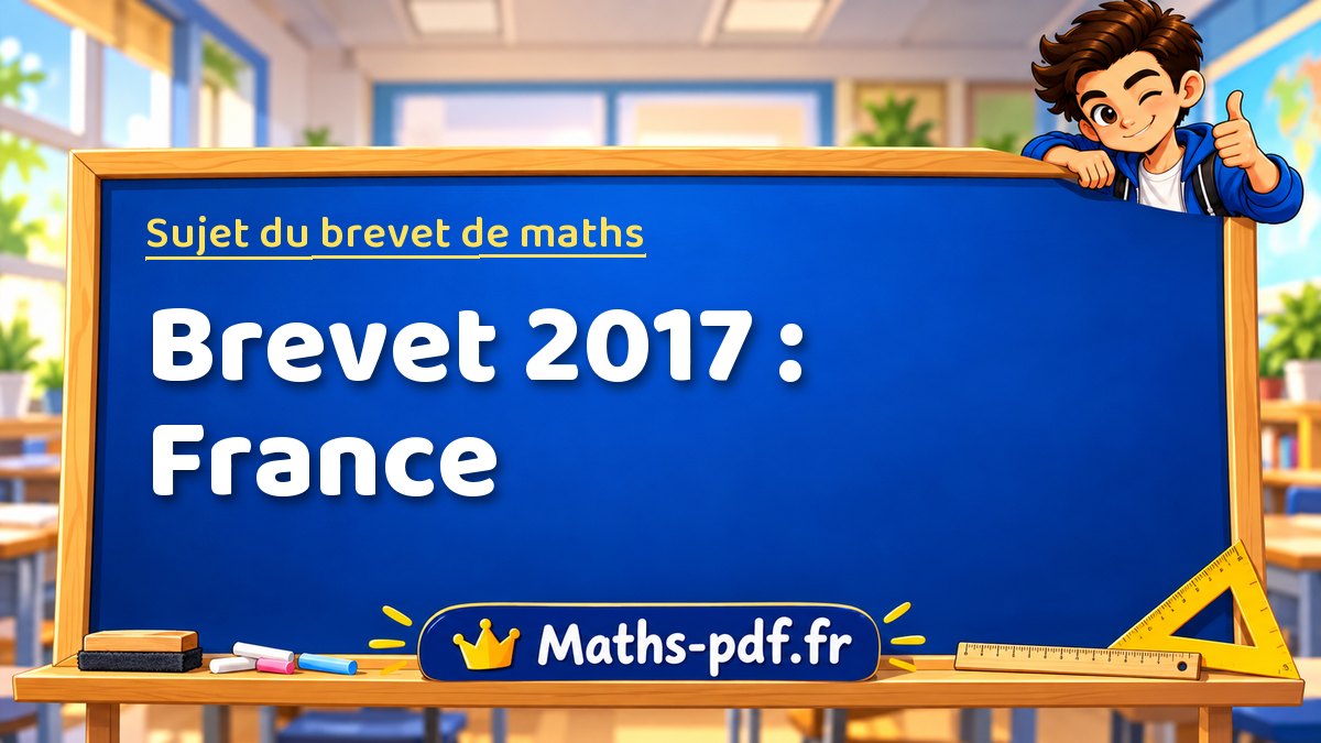 Sujet de maths – Brevet 2017 : France – Maths-pdf.fr