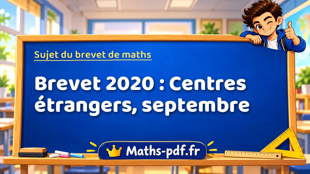 Sujet de maths – Brevet 2020 : Centres étrangers, septembre – Maths-pdf.fr