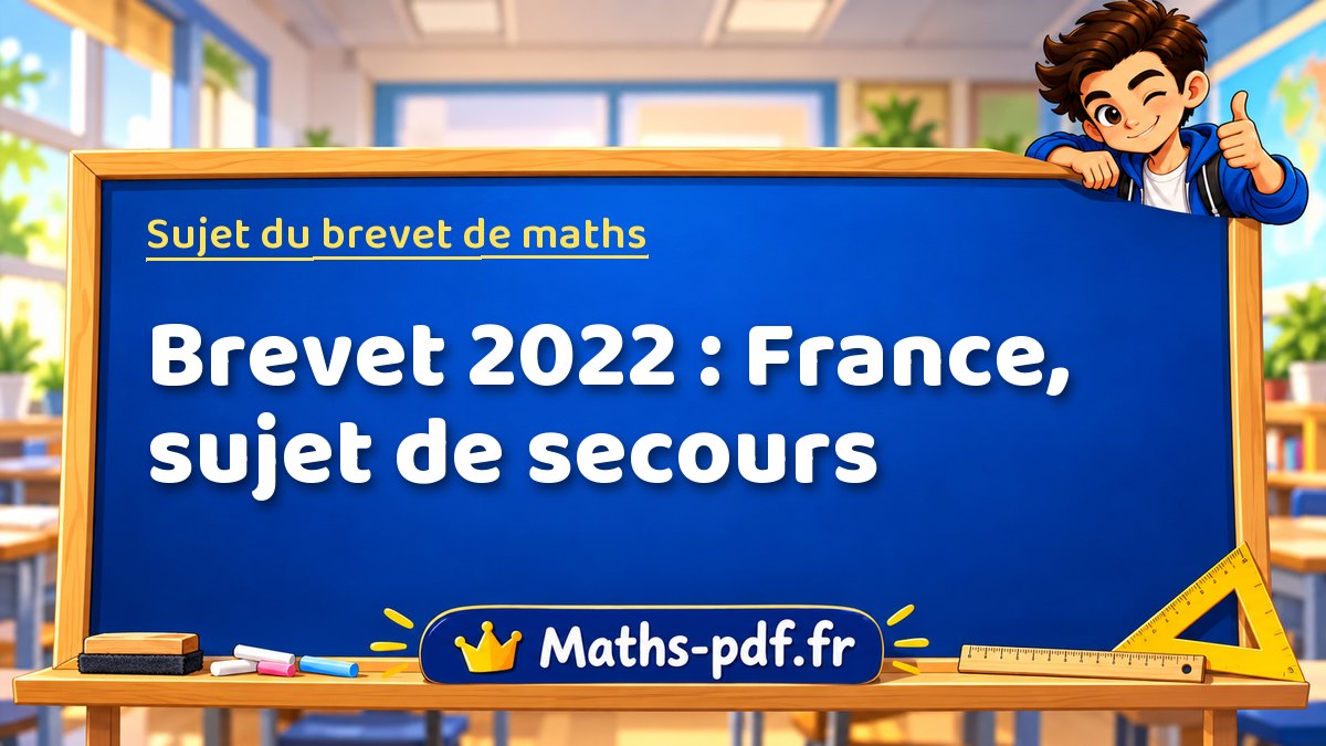 Sujet de maths – Brevet 2022 : France, sujet de secours – Maths-pdf.fr