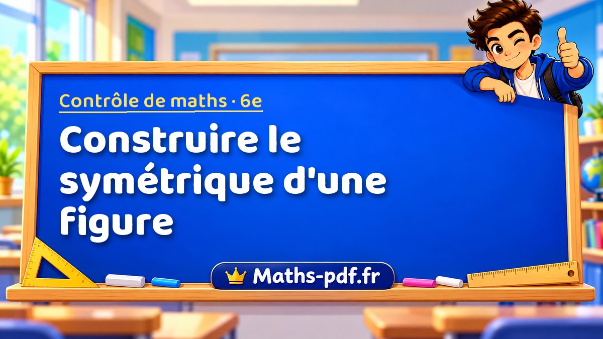 Construire le symétrique d'une figure – Contrôle de maths niveau 6e sur Maths-pdf.fr