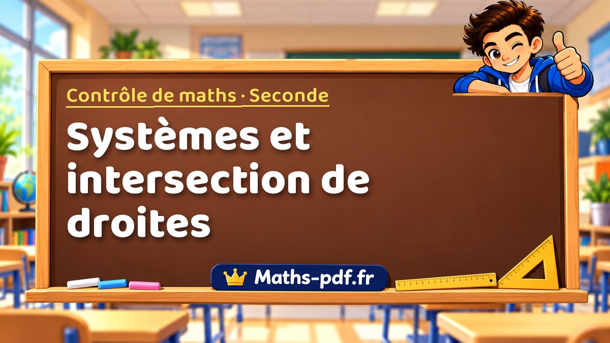 Systèmes et intersection de droites – Contrôle de maths niveau Seconde sur Maths-pdf.fr