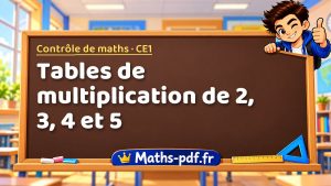 Tables de multiplication de 2, 3, 4 et 5