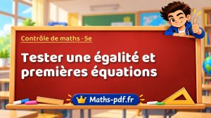 Tester une égalité et premières équations