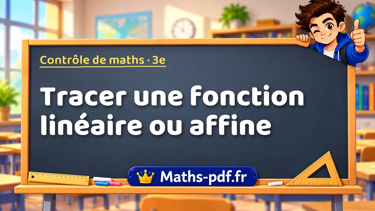 Tracer une fonction linéaire ou affine – Contrôle de maths niveau 3e sur Maths-pdf.fr