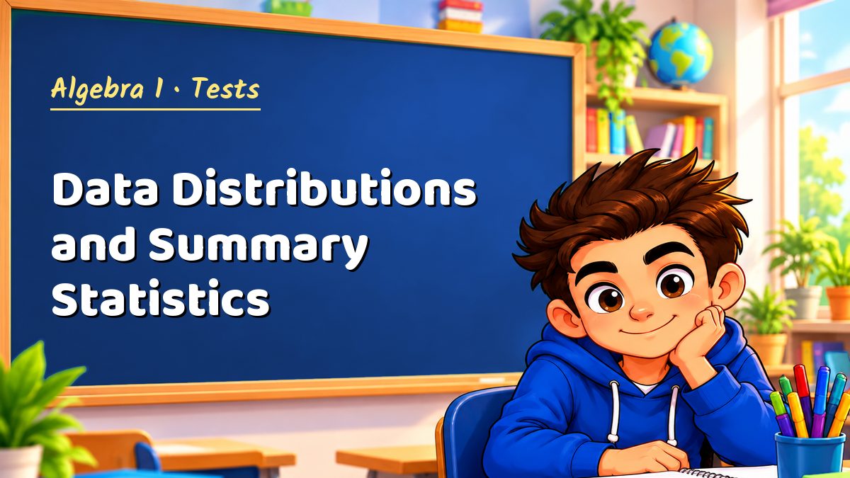 Algebra 1 math test: Data Distributions and Summary Statistics – Maths PDF
