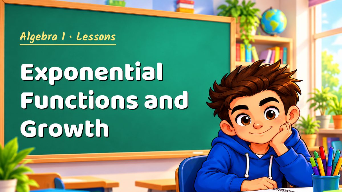 Algebra 1 math lesson: Exponential Functions and Growth – Maths PDF