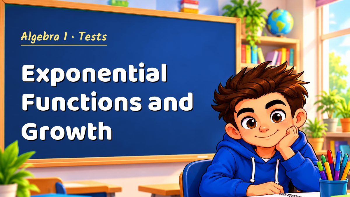 Algebra 1 math test: Exponential Functions and Growth – Maths PDF