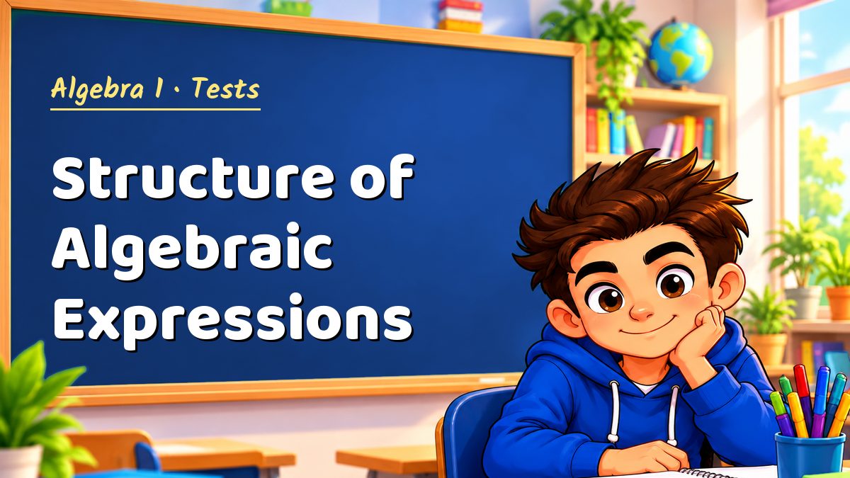 Algebra 1 math test: Structure of Algebraic Expressions – Maths PDF