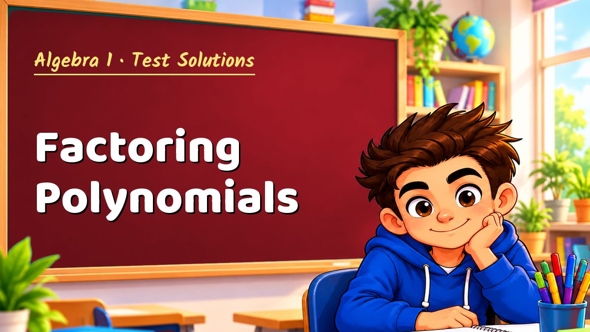 Algebra 1 math test solutions: Factoring Polynomials – Maths PDF