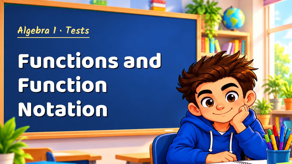 Algebra 1 math test: Functions and Function Notation – Maths PDF