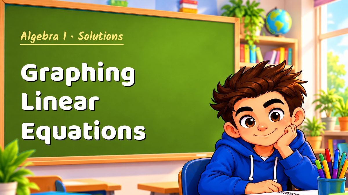 Algebra 1 math worksheet solutions: Graphing Linear Equations – Maths PDF