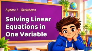 Algebra 1 Solving Linear Equations in One Variable Worksheet (PDF)