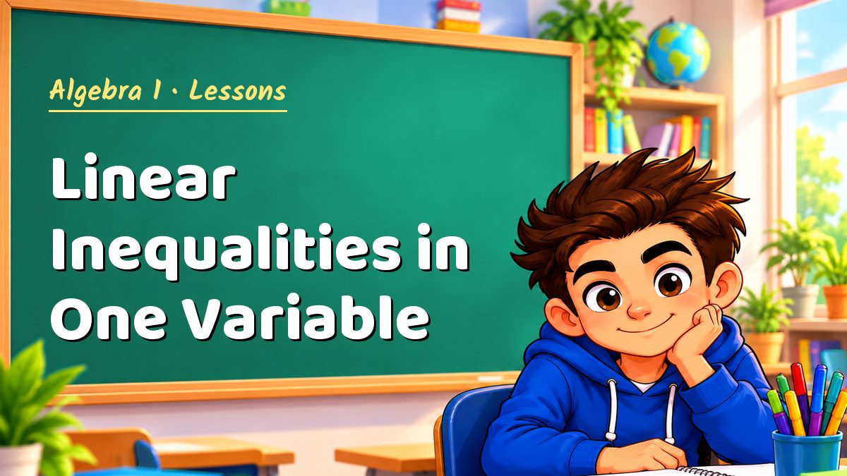 Algebra 1 math lesson: Linear Inequalities in One Variable – Maths PDF