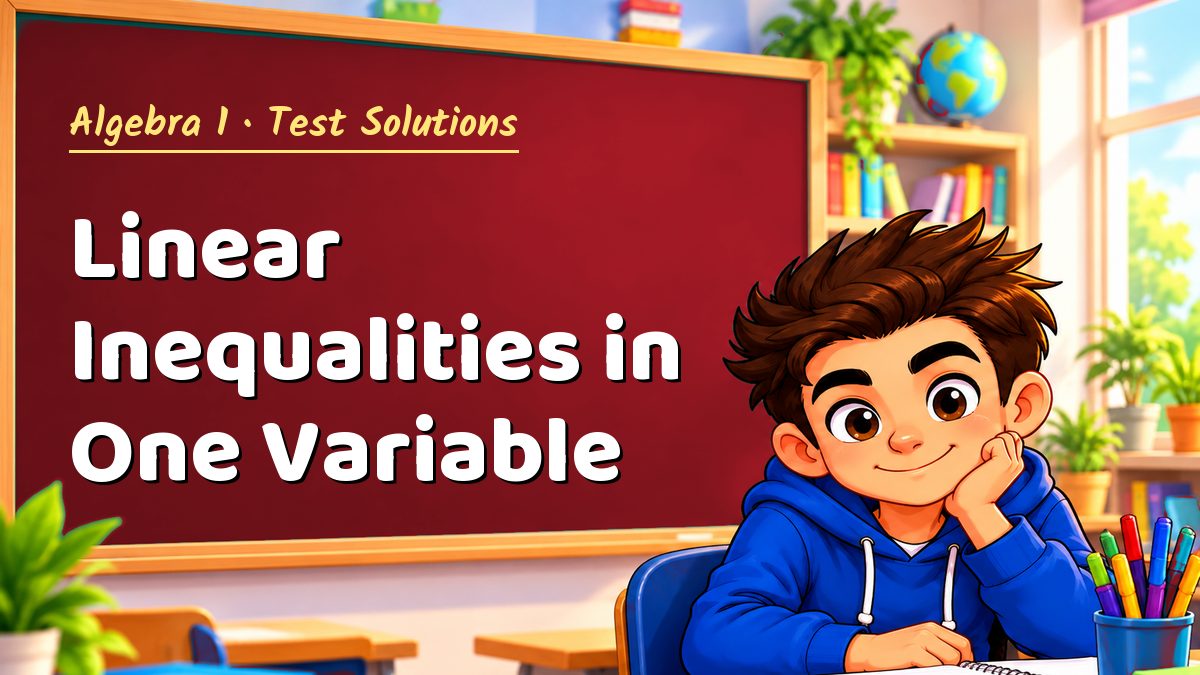 Algebra 1 math test solutions: Linear Inequalities in One Variable – Maths PDF