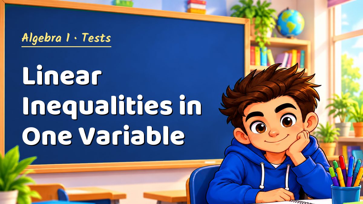 Algebra 1 math test: Linear Inequalities in One Variable – Maths PDF