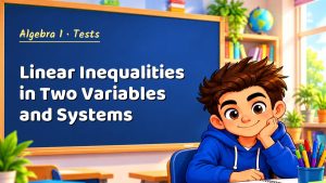 Algebra 1 Linear Inequalities in Two Variables and Systems Test with Point Values (PDF)