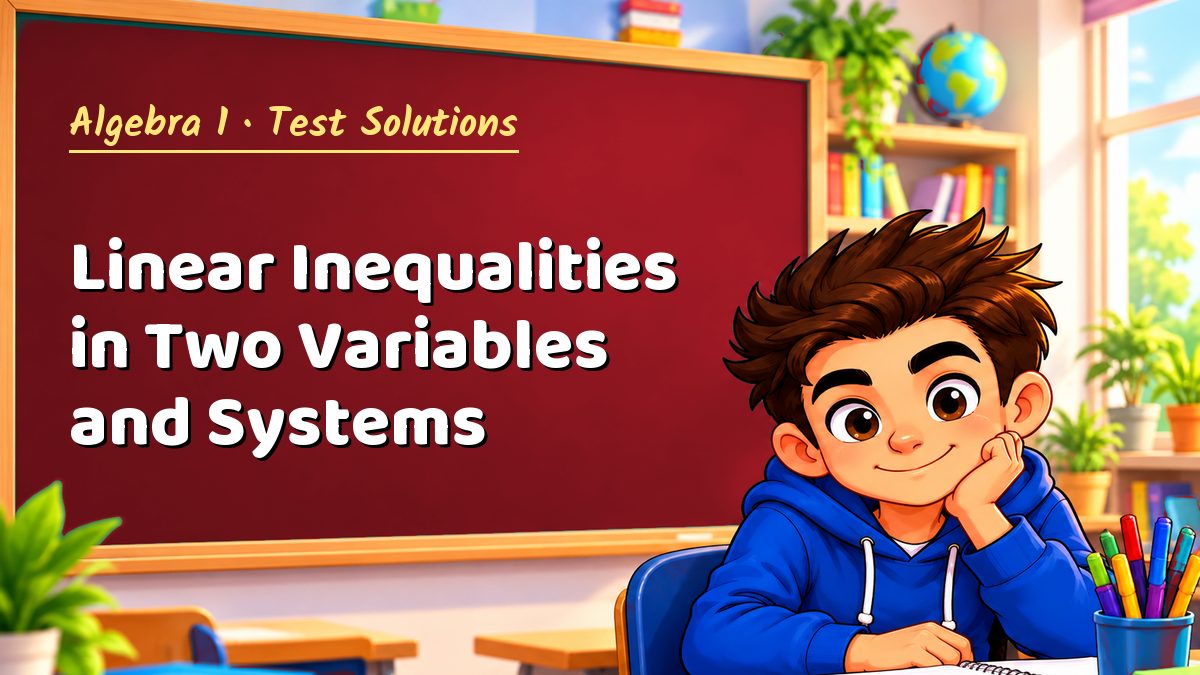 Algebra 1 math test solutions: Linear Inequalities in Two Variables and Systems – Maths PDF