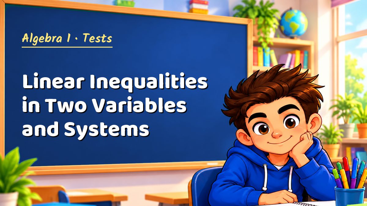 Algebra 1 math test: Linear Inequalities in Two Variables and Systems – Maths PDF