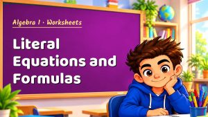 Algebra 1 Literal Equations and Formulas Worksheet (PDF)