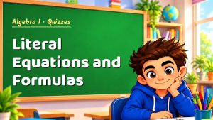 Algebra 1 Literal Equations and Formulas Quiz: 10 Questions with Explanations