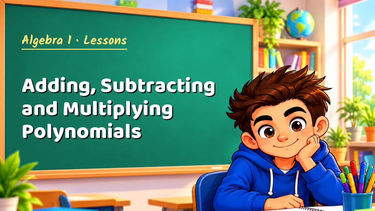 Algebra 1 math lesson: Adding, Subtracting and Multiplying Polynomials – Maths PDF