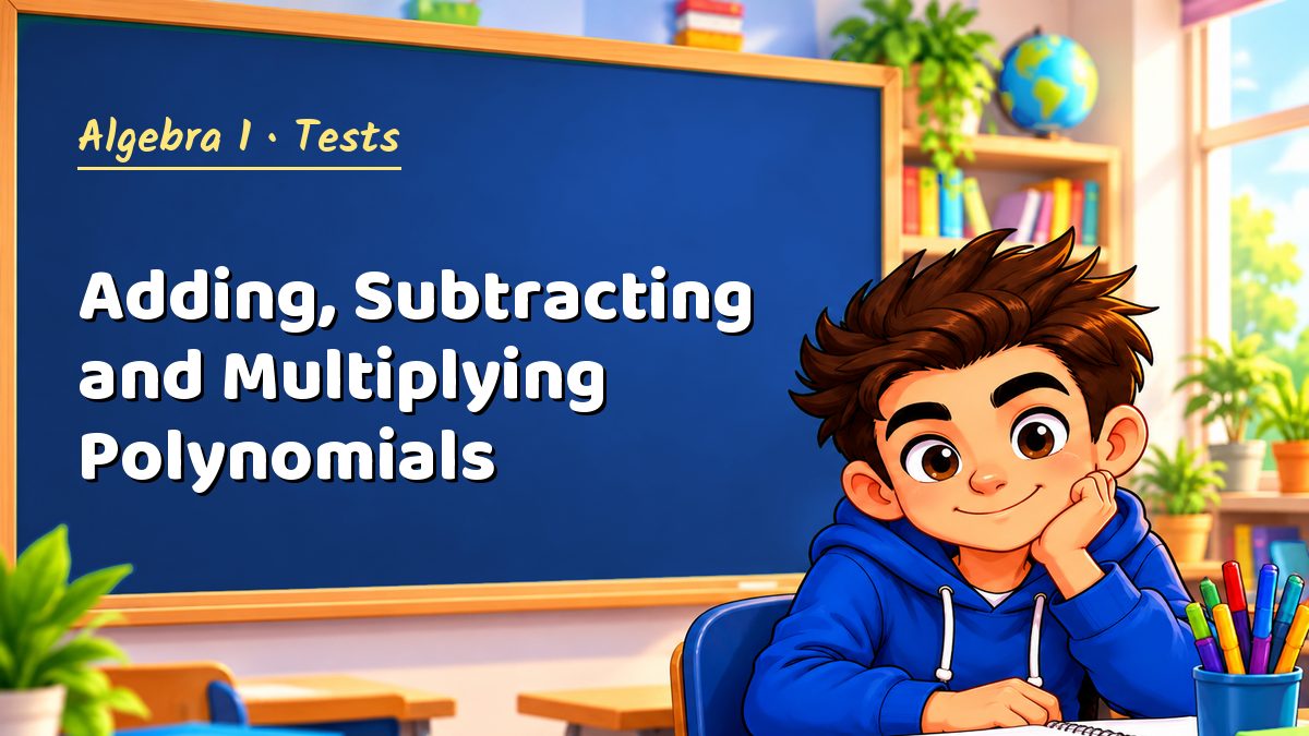 Algebra 1 math test: Adding, Subtracting and Multiplying Polynomials – Maths PDF
