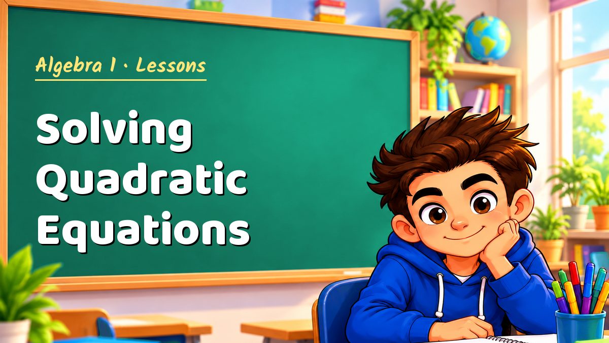 Algebra 1 math lesson: Solving Quadratic Equations – Maths PDF