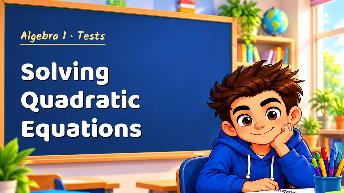 Algebra 1 math test: Solving Quadratic Equations – Maths PDF