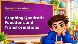 Algebra 1 Graphing Quadratic Functions and Transformations Worksheet (PDF)