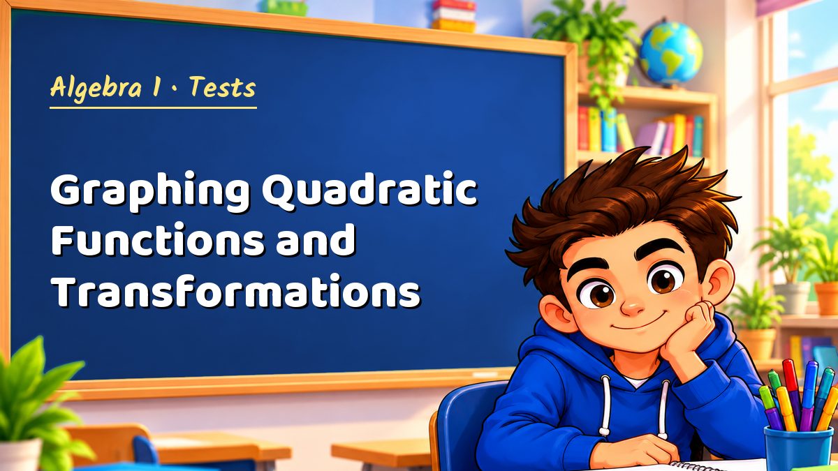 Algebra 1 math test: Graphing Quadratic Functions and Transformations – Maths PDF