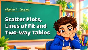 Algebra 1 Scatter Plots, Lines of Fit and Two-Way Tables Lesson (Free PDF)
