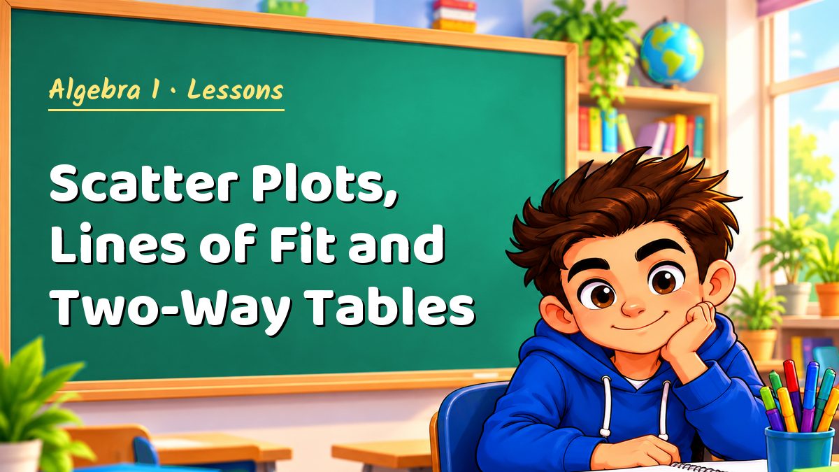 Algebra 1 math lesson: Scatter Plots, Lines of Fit and Two-Way Tables – Maths PDF