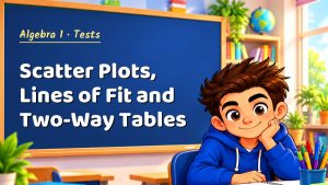 Algebra 1 Scatter Plots, Lines of Fit and Two-Way Tables Test with Point Values (PDF)