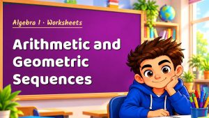 Algebra 1 Arithmetic and Geometric Sequences Worksheet (PDF)