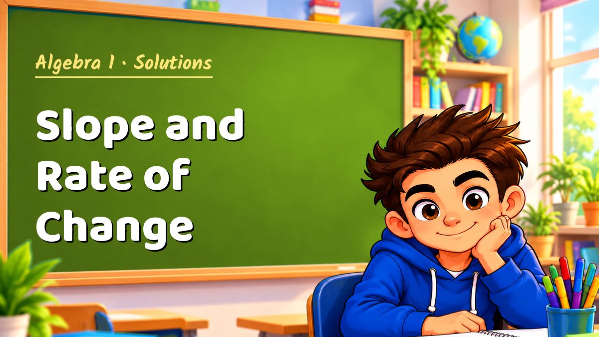 Algebra 1 math worksheet solutions: Slope and Rate of Change – Maths PDF